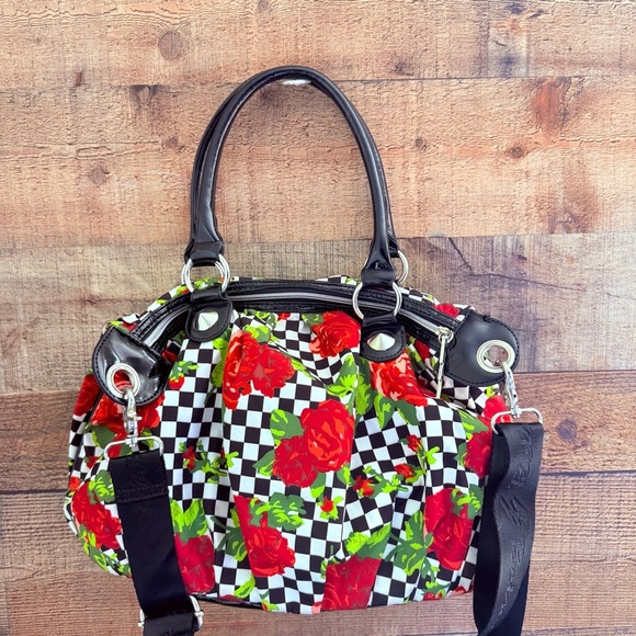 Vintage Betseyville Betsey Johnson Rose Checkered Women's Bag - Picture 2 of 9